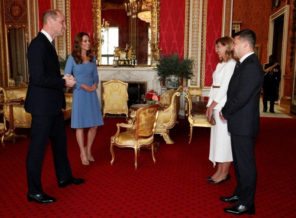 Le duc et la duchesse de Cambridge avec le président Volodymyr Zelenski