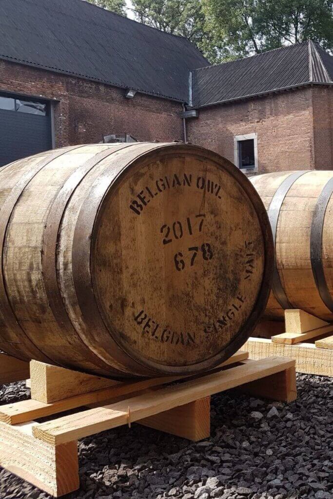 Un fût de first fill bourbon cask de la distillerie Belgian Owl