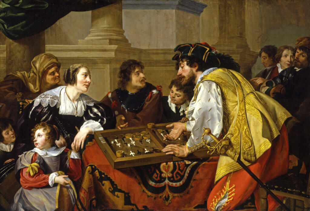 Theodoor Rombouts, Les joueurs de Backgammon, 1634, huile sur toile, 160.7 x2 34.8 cm © DR