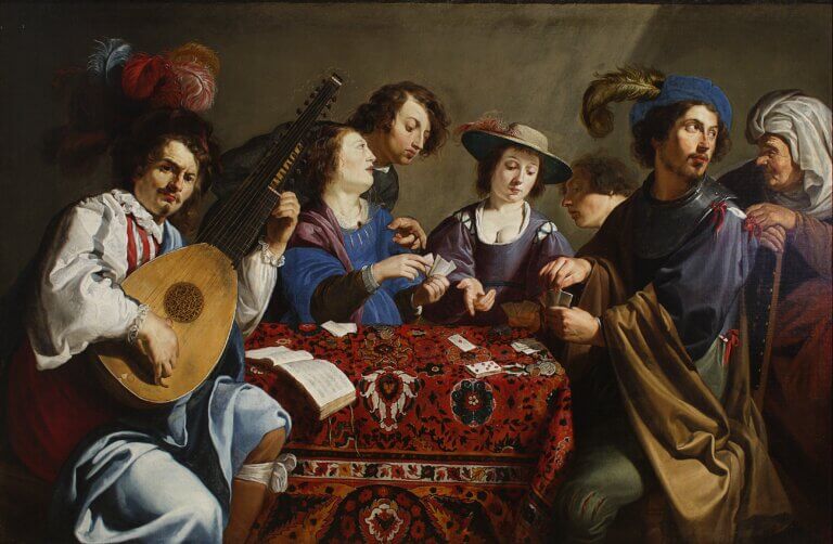 Theodor Rombouts, Les joueurs de cartes, ca. 1635-37, huile sur toile, 167.5 x 235.5 cm © DR