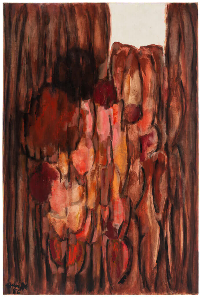 Genèse, 1956 Huile sur toile, 130 x 89 cm © Galerie Diane de Polignac