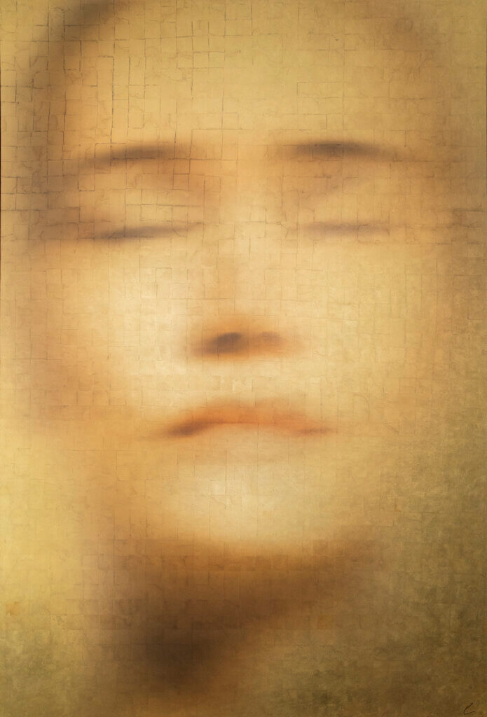 Infinity, 2020, impression sur feuille d'or 24 carats, encadrée avec un cadre noir à intervalle d'ombre, 100 x 150 cm © Lionel Machris